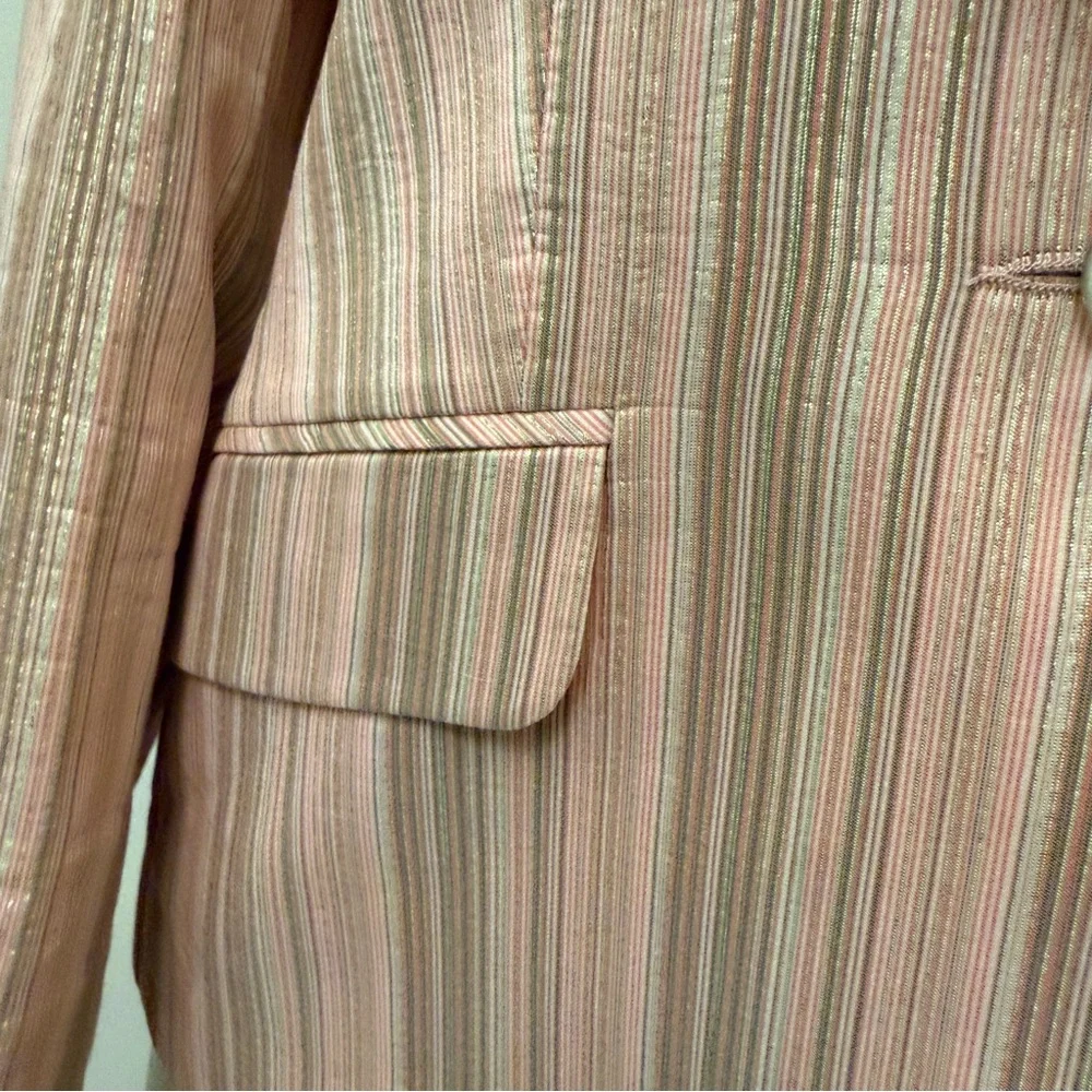 Maison de Bonneterie Blazer 42 Pink Metallic Stripe Amsterdam Designer Jacket